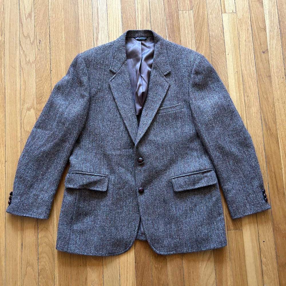 Vintage Harris Tweed Scottish Wool Blazer - Size 40R